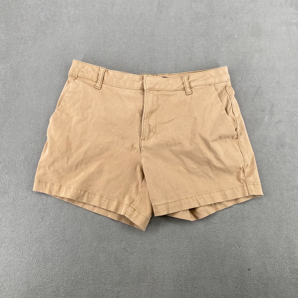 Banana Republic Womens Tan Khaki Chino Shorts Size 8 Stretch Cotton Blend